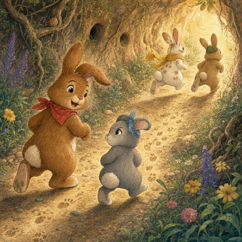 Illustration for page 2 of “Hop, Hop, Off We Go!”