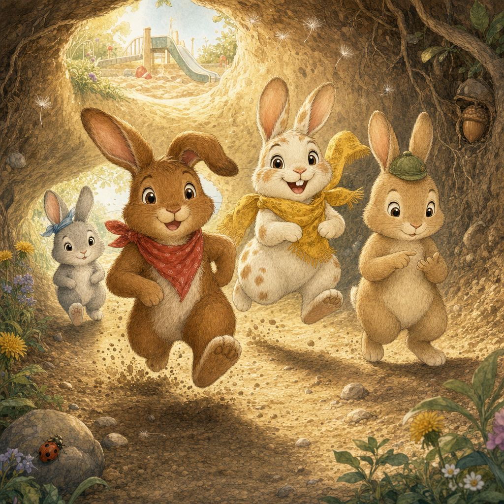 Illustration for page 1 of “Hop, Hop, Off We Go!”